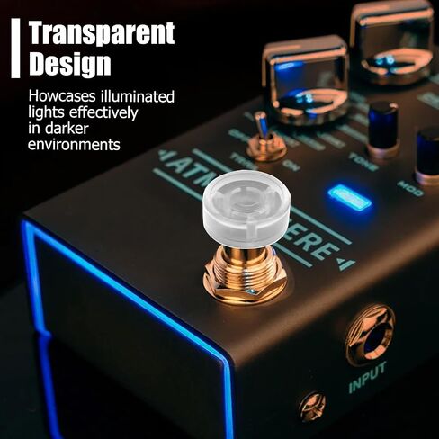 BokWin 20Pcs Clear Guitar footswitch Cap, Footswitch Topper Pedal Switch Cover for Guitar Effect Pedals in Kuwait