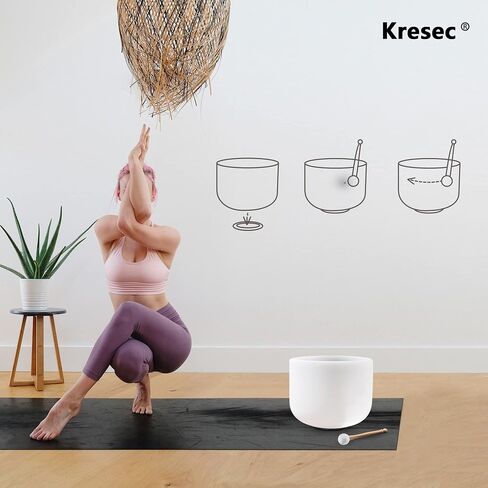 9 Inch Crystal Singing Bowl C Note (±40 cents) Root Chakra with O-ring and Mallet for Meditation, Yoga, Spiritual and Body Healing and Energy Cleansing in Saudi Arabia