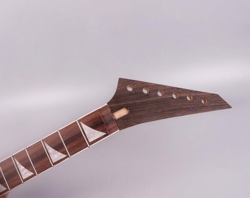 رقبة جيتار خشب القيقب 24 فريت 25.5 بوصة رأس أسود من خشب الورد ولوحة زعانف القرش ترصيع غير مكتمل لمحبي الجيتار الإلكتروني in Kuwait