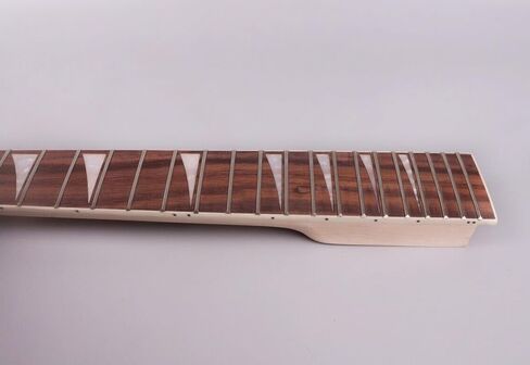 رقبة جيتار خشب القيقب 24 فريت 25.5 بوصة رأس أسود من خشب الورد ولوحة زعانف القرش ترصيع غير مكتمل لمحبي الجيتار الإلكتروني in Kuwait