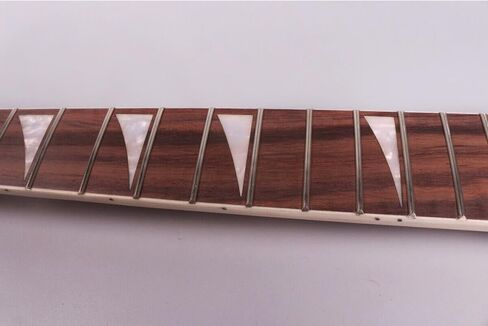 رقبة جيتار خشب القيقب 24 فريت 25.5 بوصة رأس أسود من خشب الورد ولوحة زعانف القرش ترصيع غير مكتمل لمحبي الجيتار الإلكتروني in Kuwait