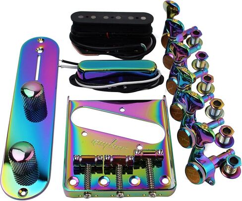 Guyker Chameleon Rainbow Control Plate and 2 Potentiometer Knobs Replacement Compatible with TELE TL Guitar in Saudi Arabia
