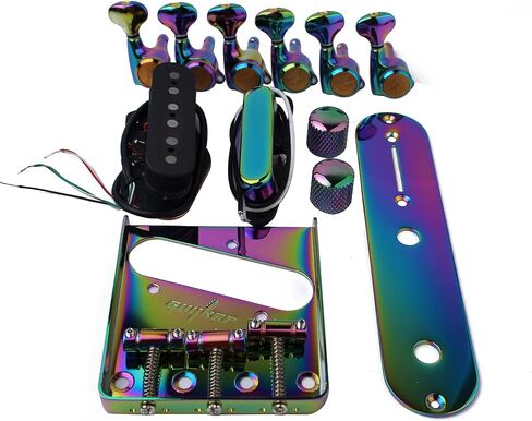 Guyker Chameleon Rainbow Control Plate and 2 Potentiometer Knobs Replacement Compatible with TELE TL Guitar in Saudi Arabia