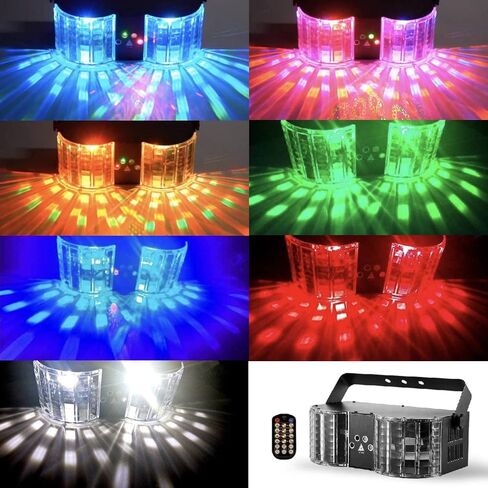DJ Lights, BSYUN Professional RGBW LED 15 Modes DJ Lights for Parties, Sound Activated Modes DJ Disco Party Lights Compatible with DMX 512 & Remote for Indoor Parties in Saudi Arabia