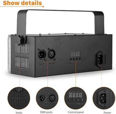 DJ Lights, BSYUN Professional RGBW LED 15 Modes DJ Lights for Parties, Sound Activated Modes DJ Disco Party Lights Compatible with DMX 512 & Remote for Indoor Parties in Saudi Arabia