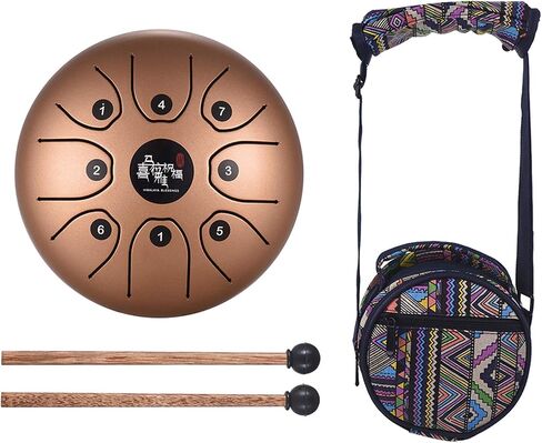 Btuty Steel Tongue Drum 5.5 Inch 8 Notes Kids and Adult Percussion Instrument with Mallets Music Book and Carry Bag for Meditation and Relaxation in Saudi Arabia