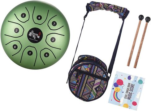 Btuty Steel Tongue Drum 5.5 Inch 8 Notes Kids and Adult Percussion Instrument with Mallets Music Book and Carry Bag for Meditation and Relaxation in Saudi Arabia