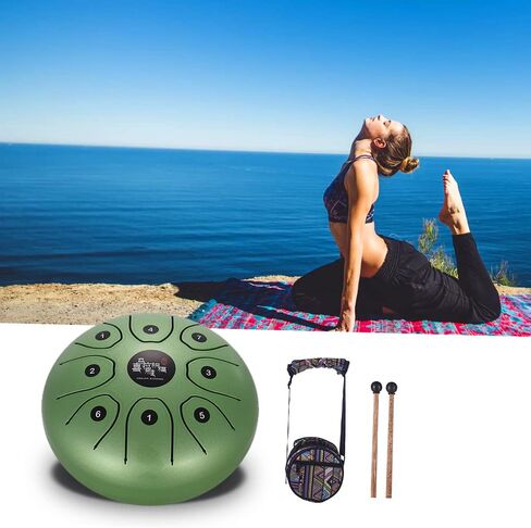 Btuty Steel Tongue Drum 5.5 Inch 8 Notes Kids and Adult Percussion Instrument with Mallets Music Book and Carry Bag for Meditation and Relaxation in Saudi Arabia