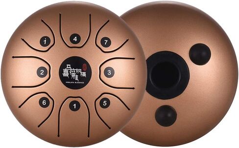 Btuty Steel Tongue Drum 5.5 Inch 8 Notes Kids and Adult Percussion Instrument with Mallets Music Book and Carry Bag for Meditation and Relaxation in Saudi Arabia