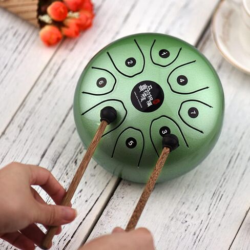 Btuty Steel Tongue Drum 5.5 Inch 8 Notes Kids and Adult Percussion Instrument with Mallets Music Book and Carry Bag for Meditation and Relaxation in Saudi Arabia