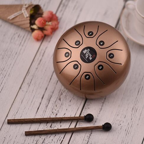 Btuty Steel Tongue Drum 5.5 Inch 8 Notes Kids and Adult Percussion Instrument with Mallets Music Book and Carry Bag for Meditation and Relaxation in Saudi Arabia
