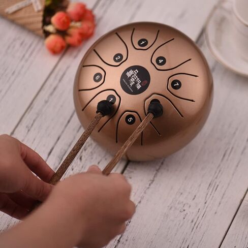Btuty Steel Tongue Drum 5.5 Inch 8 Notes Kids and Adult Percussion Instrument with Mallets Music Book and Carry Bag for Meditation and Relaxation in Saudi Arabia
