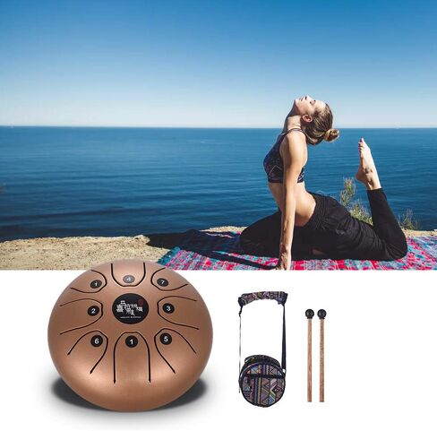 Btuty Steel Tongue Drum 5.5 Inch 8 Notes Kids and Adult Percussion Instrument with Mallets Music Book and Carry Bag for Meditation and Relaxation in Saudi Arabia