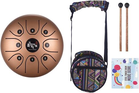 Btuty Steel Tongue Drum 5.5 Inch 8 Notes Kids and Adult Percussion Instrument with Mallets Music Book and Carry Bag for Meditation and Relaxation in Saudi Arabia
