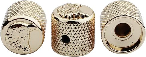 Guyker Guitar Bass Potentiometer Control Knobs with 6mm Dia. Shaft Pots - 3PCS Eagle Style Top Dome Speed Tone Volume Knob Replacement for Electric Guitar or Precision Bass - black in Saudi Arabia