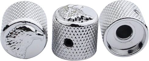 Guyker Guitar Bass Potentiometer Control Knobs with 6mm Dia. Shaft Pots - 3PCS Eagle Style Top Dome Speed Tone Volume Knob Replacement for Electric Guitar or Precision Bass - black in Saudi Arabia