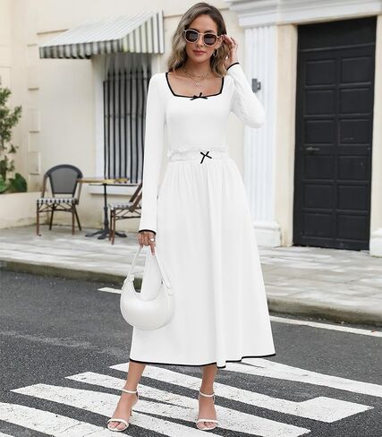 Womens Two Piece Skirt Set 2024 Trendy Fall Outfits Sets Ribbed Knit Long Sleeve Crop Top Midi Long Skirts with Pockets in Kuwait