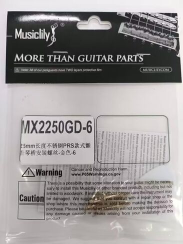 Musiclily Ultra 3.5x30mm Stainless Steel Mounting Screws for Electric Guitar PRS Style Tremolo Bridge, Gold (Set of 6) in Kuwait