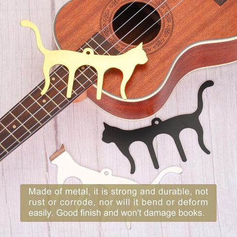 MECCANIXITY Cute Cat Shaped Metal Music Book Clip and Page Holder, Piano Sheet Music Holders Music Book Holder for Sheet Music Stands, Silver in Saudi Arabia