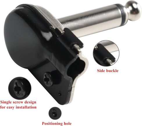 ALL4PRO Single Screw Mini Nickel Black Plating Right Angle Audio 6.35mm 1/4 TS Jack Connector with Insulating Paper (X301)- 10 Pack in Saudi Arabia