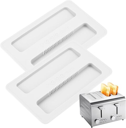 Mellbree Silicone Toaster Cover - 2 Pack Dustproof & Heat-Resistant Lid for 2 Slice Toasters, Bread Maker Cover, Toaster Accessories for Clean & Organized Kitchen, Black in Saudi Arabia