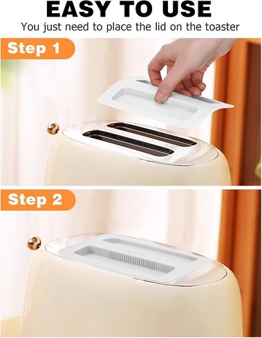 Mellbree Silicone Toaster Cover - 2 Pack Dustproof & Heat-Resistant Lid for 2 Slice Toasters, Bread Maker Cover, Toaster Accessories for Clean & Organized Kitchen, Black in Saudi Arabia