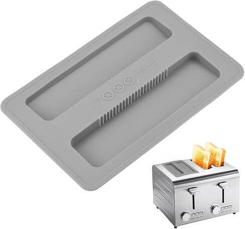 Mellbree Silicone Toaster Cover - 2 Pack Dustproof & Heat-Resistant Lid for 2 Slice Toasters, Bread Maker Cover, Toaster Accessories for Clean & Organized Kitchen, Black in Saudi Arabia