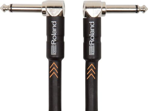 Roland Black Series Patch/pedal cable - Patch/pedal cable—right-angle 1/4-inch connectors, 6-inch/15 cm - RIC-BPC in Saudi Arabia