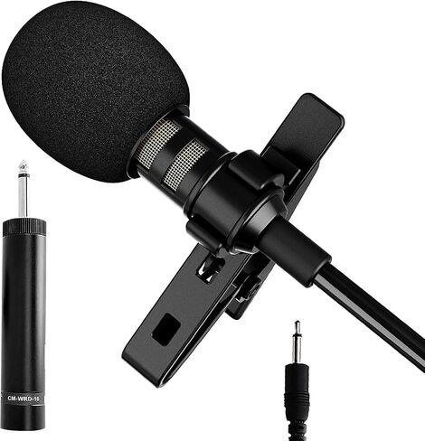 ميكروفون سلكي صغير مزود بمشبك من 5 CORE Premium Lavalier مع ميكروفونات مكثفة متعددة الاتجاهات للبث والتسجيل ومدونات الفيديو والأندرويد والهواتف الذكية وكاميرات DSLR والكاميرا والكمبيوتر والكمبيوتر المحمول in Kuwait