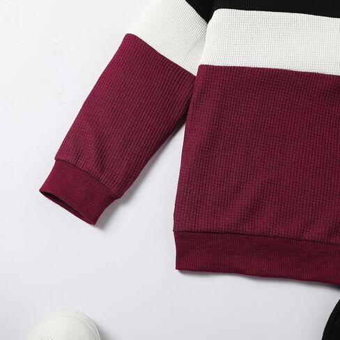 ADXSUN Kid Toddler Boy Clothes Color Block Sweatshirt and Casual Pants 2Pcs Boys Fall Winter Outfits 1-5T in Saudi Arabia