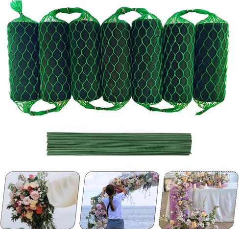 42PCS Floral Foam Garland - 27.6Ft Floral Foam Garland for Fresh Flowers,Arch Door Tabletop for Artificial Flowers Arrangement for Wedding Garden Home Decor(Floral Tape x5pcs, Floral Wire x1) in Saudi Arabia
