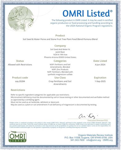 Soil Seed & Water Pomona Blend Concentrated Organic Soil Amendment Fertilizer for Pome & Stone Fruit Trees in Saudi Arabia