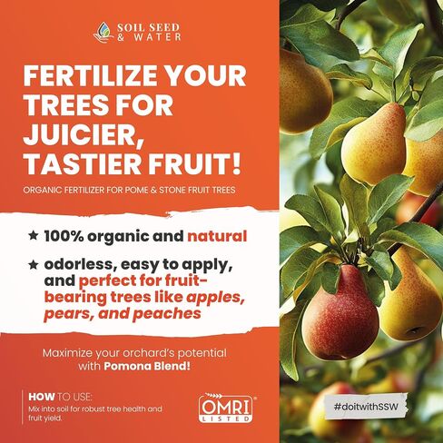 Soil Seed & Water Pomona Blend Concentrated Organic Soil Amendment Fertilizer for Pome & Stone Fruit Trees in Saudi Arabia