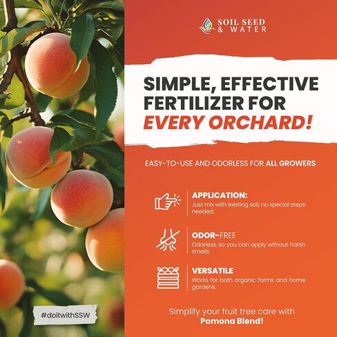Soil Seed & Water Pomona Blend Concentrated Organic Soil Amendment Fertilizer for Pome & Stone Fruit Trees in Saudi Arabia