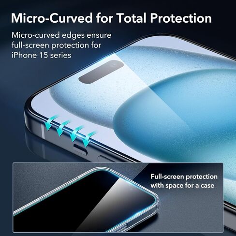 ESR 3 Pack for iPhone 14 / iPhone 13 / iPhone 13 Pro Screen Protector, [9H Hardness] [Military Grade Shatterproof] Tempered Glass Film with Flawless Fit Tray in Kuwait