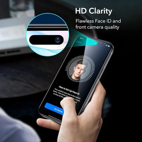 ESR 3 Pack for iPhone 14 / iPhone 13 / iPhone 13 Pro Screen Protector, [9H Hardness] [Military Grade Shatterproof] Tempered Glass Film with Flawless Fit Tray in Kuwait