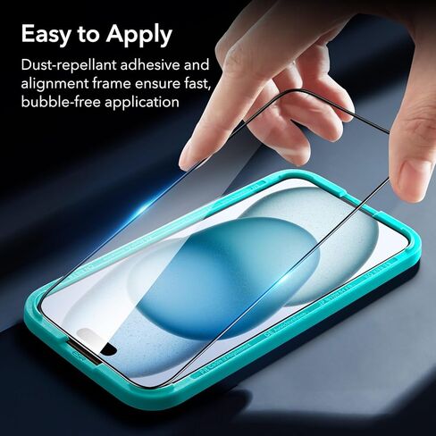 ESR 3 Pack for iPhone 14 / iPhone 13 / iPhone 13 Pro Screen Protector, [9H Hardness] [Military Grade Shatterproof] Tempered Glass Film with Flawless Fit Tray in Kuwait