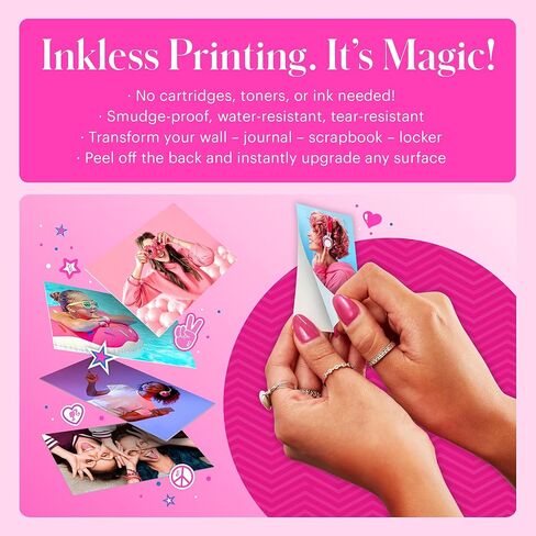 Barbie x Kodak Printomatic Full-Color Instant Print Digital Camera – 5MP Portable Barbie Camera Prints Colorful 2x3" Sticky-Back Photos – Iconic Style in Saudi Arabia