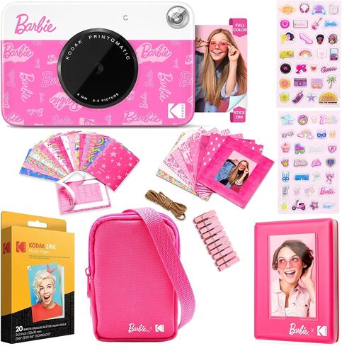 Barbie x Kodak Printomatic Full-Color Instant Print Digital Camera – 5MP Portable Barbie Camera Prints Colorful 2x3" Sticky-Back Photos – Iconic Style in Saudi Arabia
