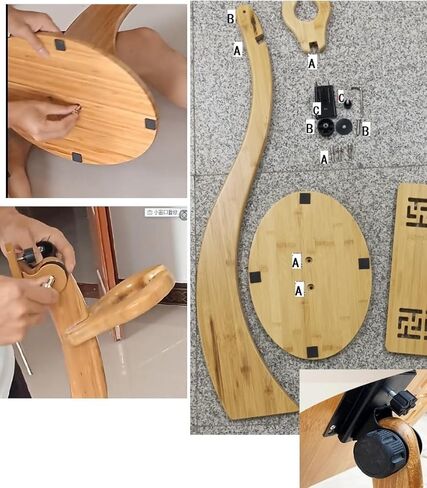 تقف الموسيقى الورقية القابلة للطي من الخيزران من وانليان مع مشبك جيتار صينية، حامل الموسيقى للموسيقى الورقية تصميم الوجه بزاوية 340 درجة، مع نمط أنيق مجوف قديم، لمشغل منبر الكمان والبيانو القيثارة in Kuwait