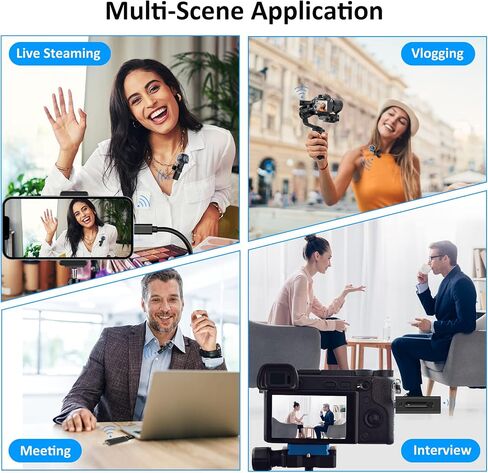 2 Pack Wireless Lavalier Microphone for Camera/iPhone/Android Phone/Laptop/Computer, Plug-Play 2.4GHz Wireless Microphones for Video Recording, Interview, Vlogging in Saudi Arabia