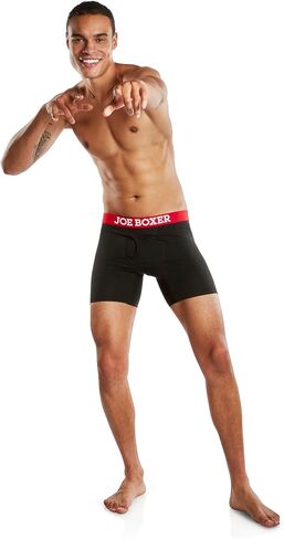 JOE BOXER Solid Black Performance Boxer Briefs Underwear in Saudi Arabia