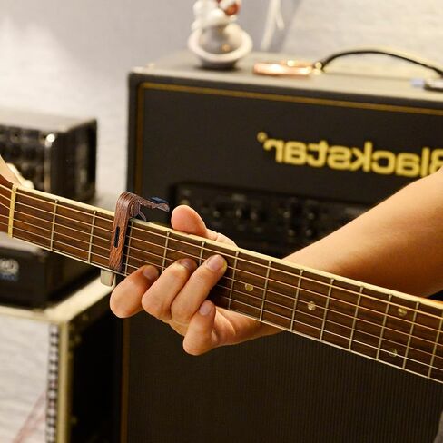 Wood Grain Capo with Pick Holder for Acoustic Electric Guitar, Ukulele, Mandolin, Banjo in Saudi Arabia