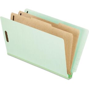 Pendaflex Pressboard End-Tab Classification Folders، حجم قانوني، 2 فواصل، توسيع 2.5 بوصة، أخضر فاتح، 10/BX (23324)