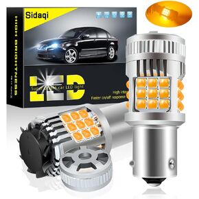Sidaqi 1156 LED لمبة إشارة الانعطاف CANBUS خالية من الأخطاء 2640LM 600% فائقة السطوع 7507 PY21W BAU15S لمبة وامضة كهرمانية مدمجة في مقاوم مضاد لمروحة تبريد فلاش مفرطة (حزمة من 2) in Kuwait