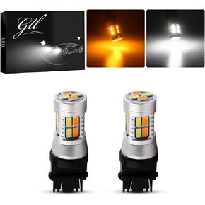 Grandview 2pcs Super Bright 400LM 1157 BAY15D Amber/White Switchback Turn Signal LED Light Bulbs 5730 20SMD 12V LED Replacement Light 7528 1196 1016 1034 6500K-8000K