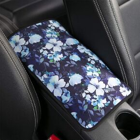 YR Vehicle Center Console Armrest Cover Pad, Universal Fit Soft Comfort Center Console Armrest Cushion for Car, Stylish Pattern Design Car Armrest Cover, Lotus