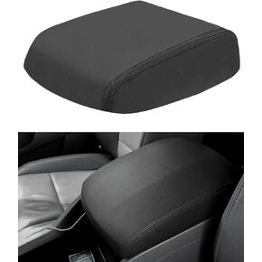 Center Console Cover Compatible with 2009-2015 Pilot Armrest Cover Replacement Console Lid Leather Cover, Black