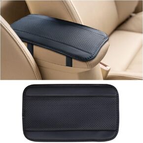 VARGTR Car Armrest Cover,Auto Center Console Cover Pad,PU Leather Armrest Cushion Pad Cover,Car Armrest Seat Box Cover Protector,Water Proof Console Cushion Seat Box Cover (Black)