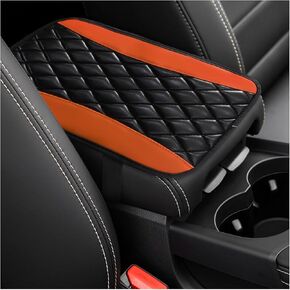Car Center Console Cushion Pad, Universal Leather Waterproof Armrest Seat Box Cover, Comfortable Auto Armrest Cover Protector, Car Interior Decor Accessories for Most Vehicles (Black)
